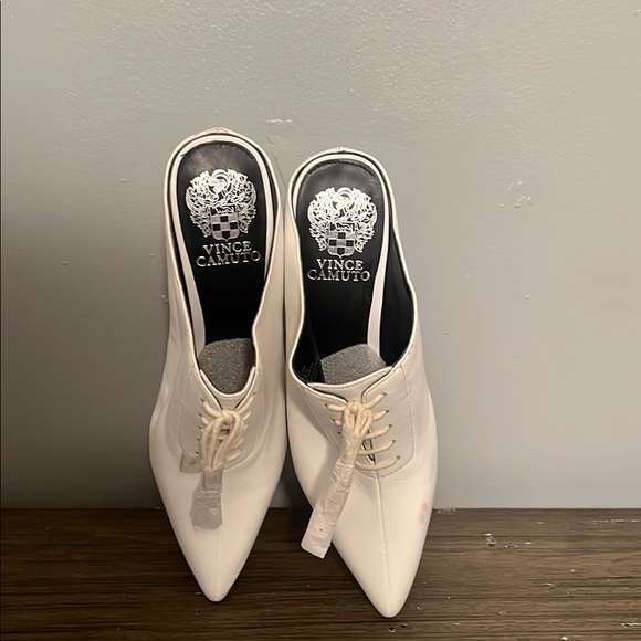 Vince Camuto | Shoes | Vince Camuto White Mules With Sophisticated ...